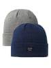 Jack & Jones Beanie Wollmütze Gerippte Wintermütze Cuff Hipster in Grau-Blau