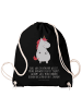 Mr. & Mrs. Panda Beutel Einhorn Wut mit Spruch in Schwarz