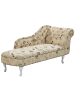 Beliani Chaiselongue NIMES in Beige/Weiß - (W) 169 x (H) 79 x (L) 65 cm rechtsseitig