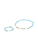 IZIA Women Jewelry Set With Bracelet And Ring in Blue White
