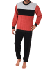 NORMANN Frottee langarm Schlafanzug Pyjama Bündchen - 81312 in rot