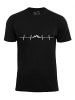 Cotton Prime® T-Shirt "Pulsschlag Berge" in Schwarz