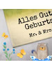 Mr. & Mrs. Panda Handtuch Klein Igel Luftballon Design mit Spruch in Weiß