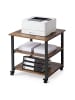 relaxdays Druckertisch in Braun/ Schwarz - (B)50 x (H)53 x (T)50 cm