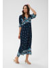 Kaffe Kleid KArosine Tight fit in Midnight Marine Border Flower