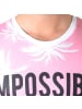 Celebry Tees T-Shirt Palme 55  Rosa Weiß