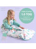 Schlummersack Babyschlafsack, 1.0 TOG in Weiß-Türkis