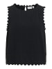 Vila O-Neck Scallop Top in Black Beauty