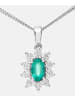 Diamant L'éternel Halskette mit Anhänger aus 750 Weißgold mit 18 Karat Diamant mit Smaragd