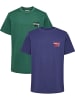 Hummel T-Shirt Hmljr Reg Kinder in SMOKE PINE/DEEP COBALT