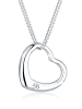 Elli DIAMONDS  Halskette 925 Sterling Silber Herz in Weiß