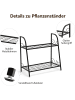 COSTWAY 2 stufig Metall Pflanzenständer in Schwarz