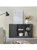 en.casa Sideboard Spøttrup in Grau (B)120cm (T)30.5cm (H)70cm