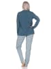 NORMANN Schlafanzug Pyjama langarm Ethno Optik in blau