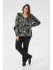 KAFFE curve Bluse langarm KCalicia Regular fit in Black/Grey Abstract Graphic