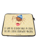 Mr. & Mrs. Panda Laptop Sleeve Spinne Agathe Kaffee mit Spruch in Gelb Pastell