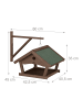 relaxdays Vogelfutterhaus in Dunkelbraun/ Grün - (B)42,5 x (H)35 x (T)40,5 cm