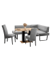 58 aufm Kessel ECKBANKGRUPPE Modern Doralyn 1 für 7 Personen Microfaser Schwarz/Grau