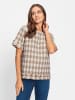 Heine Kurzarm-Bluse in ecru-camel Pepita