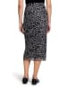 Vera Mont Bleistiftrock mit Leoprint in Grau/Schwarz