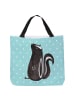Mr. & Mrs. Panda Shopper Tasche Stinktier Sitzen ohne Spruch in Türkis Pastell