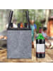 relaxdays 2 x Flaschentasche "Wine O'Clock" in Grau