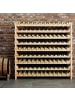 COSTWAY Weinregal Holz stapelbar 120 x 29 x 106 cm in Hellbraun