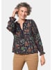 GOLDNER Druckshirt mit Volantärmeln in dunkelblau / gemustert