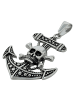 Adeliás Herren Anhänger – Totenkopfanhänger aus Edelstahl in silber