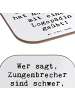 Mr. & Mrs. Panda Untersetzer Spruch Training mit Logopädin mit S... in Weiß