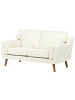 Beliani 2-Sitzer Sofa LOKKA in Weiß/Braun - (W) 150 x (H) 85 x (L) 83 cm