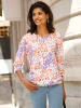 Sieh an! 3/4-Arm-Shirt in ecru-lila-bedruckt