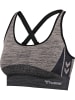 Hummel Hummel Top Hmlclea Yoga Damen Atmungsaktiv Schnelltrocknend Nahtlosen in CHATEAU GRAY/BLACK MELANGE