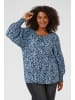KAFFE curve Langarm-Bluse KCamina Regular fit in Black/Windsurfer Flower Print