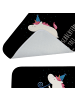 Mr. & Mrs. Panda Badteppich Einhorn Party mit Spruch in Schwarz