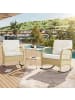 ABRIHOME Rattan Schaukelstuhl-Set mit 2 Stühlen und Glas-Tisch in Beige