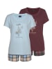 Vivance Active Shorty in bordeaux-kariert, kariert-hellblau