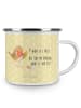 Mr. & Mrs. Panda Camping Emaille Tasse Rotkehlchen Federn mit Sp... in Gelb Pastell