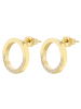 Adeliás Damen Ohrringe – Ohrstecker aus Edelstahl mit Strass Steinchen in gold