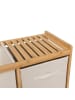 5five Simply Smart Bambusregal mit Wäschekorb TIDY BOX und Behältern in Beige, 66 x 33,3 x 78,5 cm