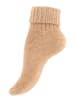 Cotton Prime® 2 Paar Wollsocken Alpaka Socken mit Umschlag in hellgrau/beige