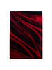 KADIMA DESIGN Teppich Kurzflor Abstrakt Wellen Polypropylen saugroboter Wohnzimmer in Rot