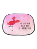 Mr. & Mrs. Panda PKW Sonnenschutz Flamingo Yoga mit Spruch in Aquarell Pink