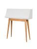 home24 home24 Sekretär (1er Set) - Weiß / Eiche - MDF & Massivholz Eiche - 90.0 x 105.0 x 33.0 cm in Weiß / Eiche