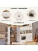 ABRIHOME Ausziehbarer Bartisch mit Stauraum - 360° drehbare Essbar in Weiß