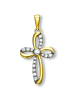 ONE ELEMENT  Zirkonia Kreuz Anhänger aus 333 Gelbgold in gold