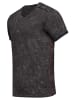 Rusty Neal Herren Biker T-Shirt – Vintage Oxid Washed – V-Neck Regular Fit in Schwarz