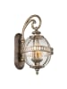 Licht-Erlebnisse Außen Wandlampe (B)25.4 x (H)48.9 cm in Bronze brüniert Transparent
