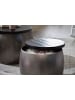 KADIMA DESIGN Design Couchtisch 2er Set Mango Massivholz Satztisch Rund Silber