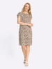 Sieh an! Jersey-Kleid in champagner-camel-bedruckt